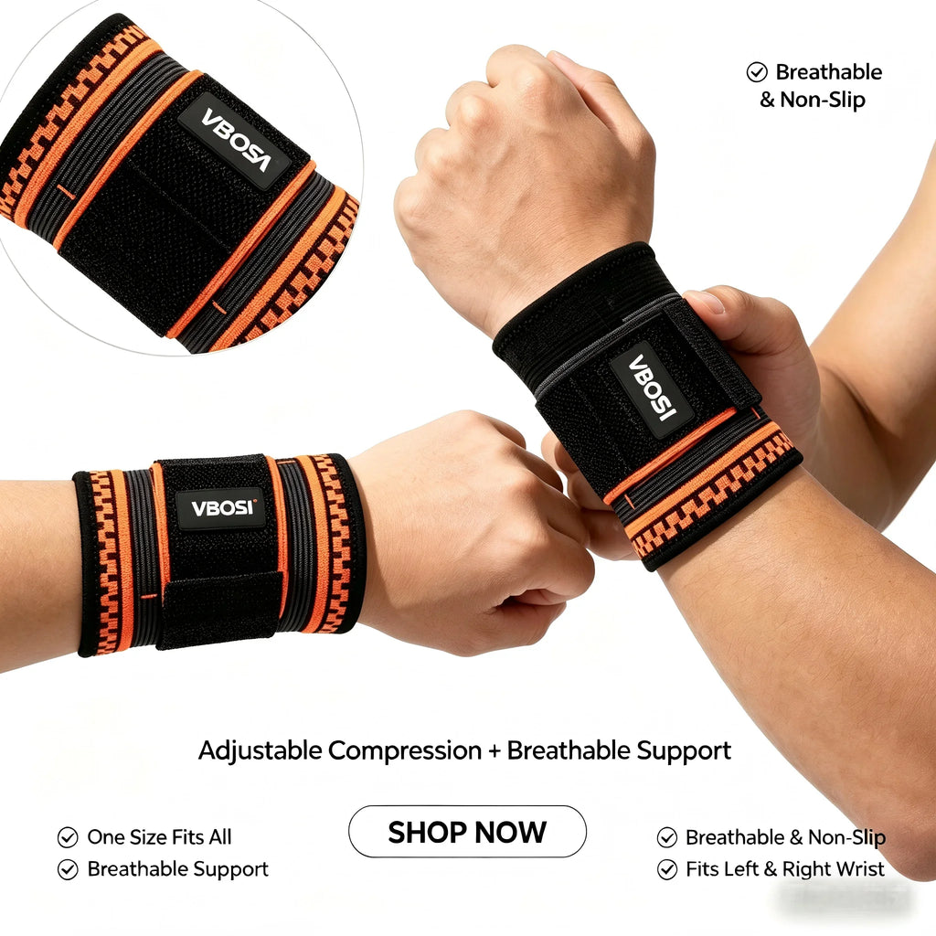 Adjustable Wrist Support Brace - Compression Wrist Wrap for Carpal Tunnel Pain Relief, Breathable Wrist Strap for Gym Fitness, T