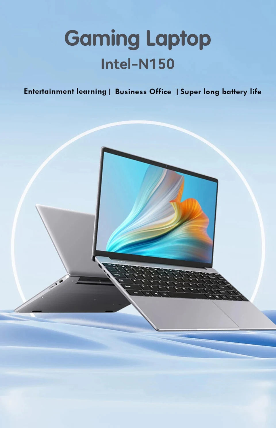 2026 New 14.1" Laptop Computer Intel N150 Windows 11 Pro 16GB RAM 1TB M.2 SSD Gaming Notebook PC 1920*1080 HD Portable Laptops