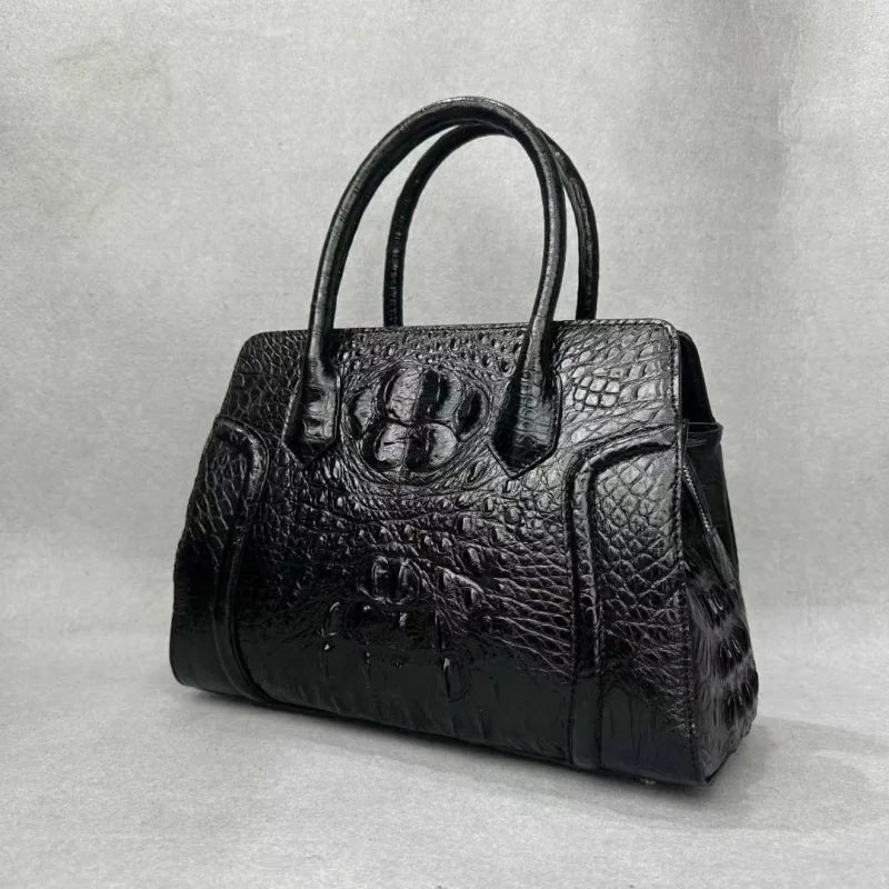 Authentic Alligator Leather Women's Classic Handbag Genuine Crocodile Skin Lady Single Shoulder Bag Female Top-handle Purse Bag