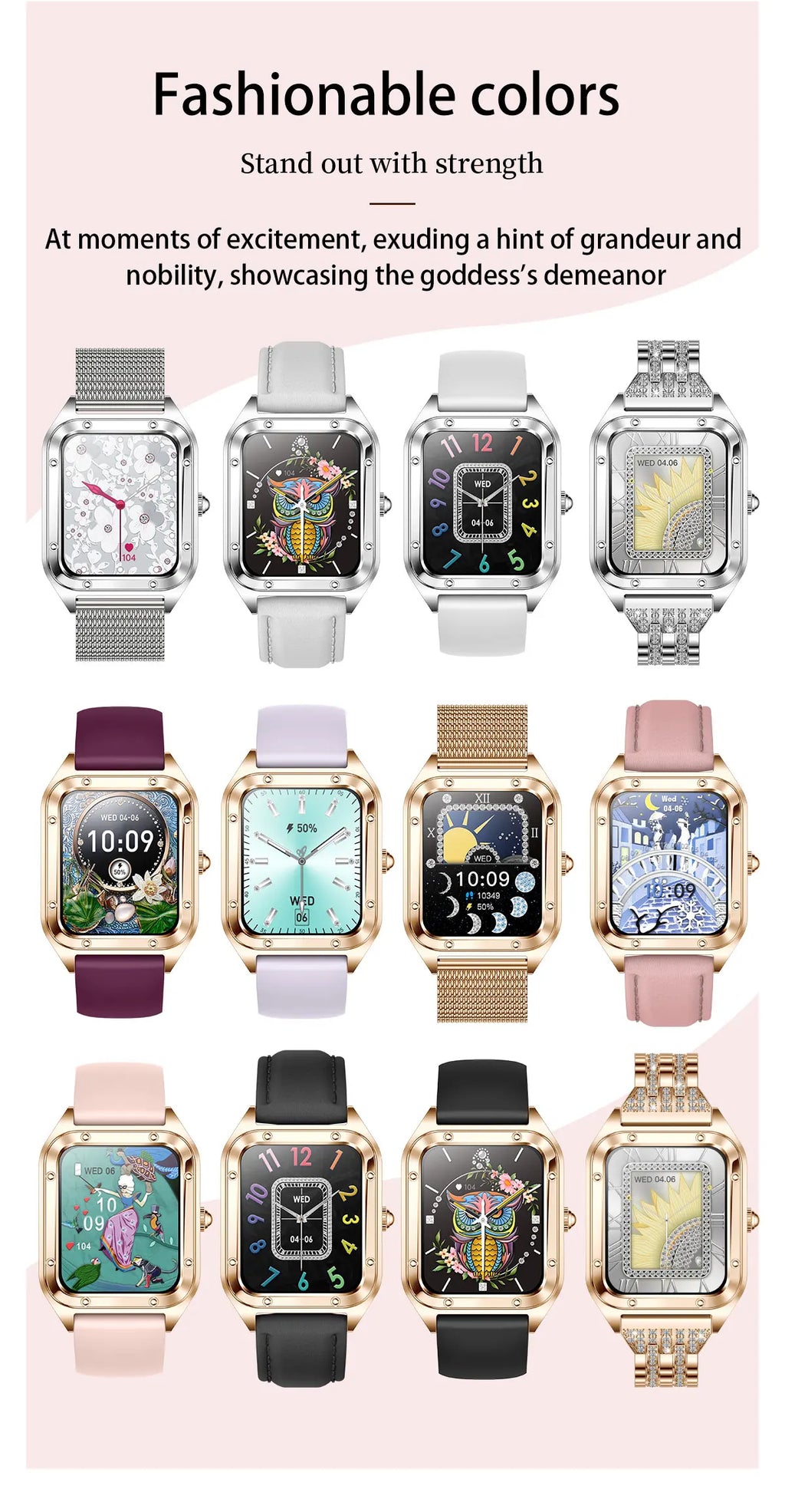 2026Ultra Thin Fashion Smart Watch For Women Screen Always Display Time Sports Bracelet Bluetooth Call 1.59" AMOLED Woman Watch