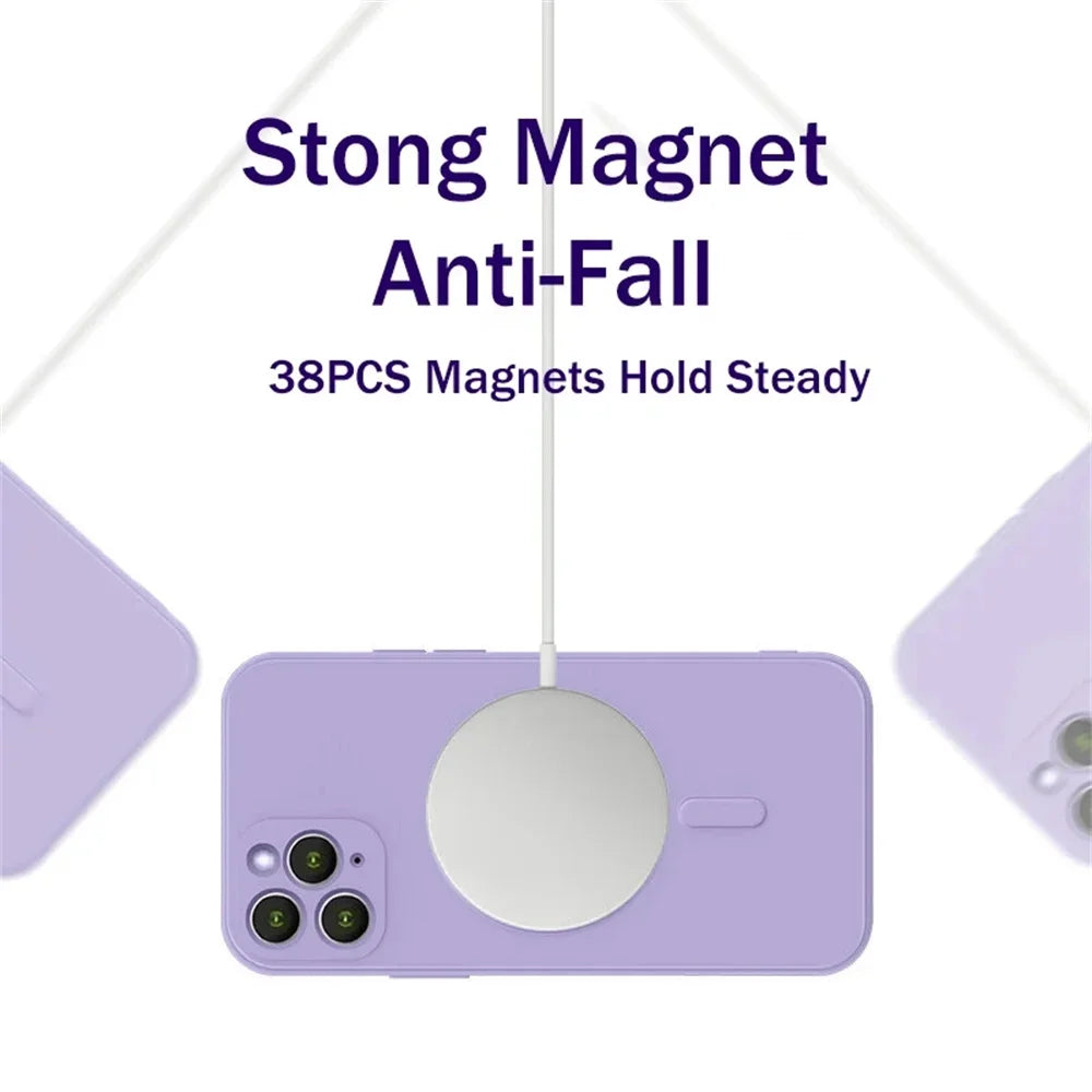 Magnetic Silicone iPhone Case - Shock-Absorbing MagSafe Cover for iPhone Tidesmit