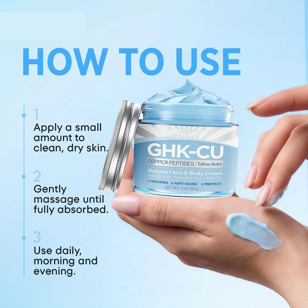 GHK-Cu Peptide Cream for Face: Blue Beef Tallow Moisturizer with Copper Peptides  Blue Gentle and Safe for All Skin Type