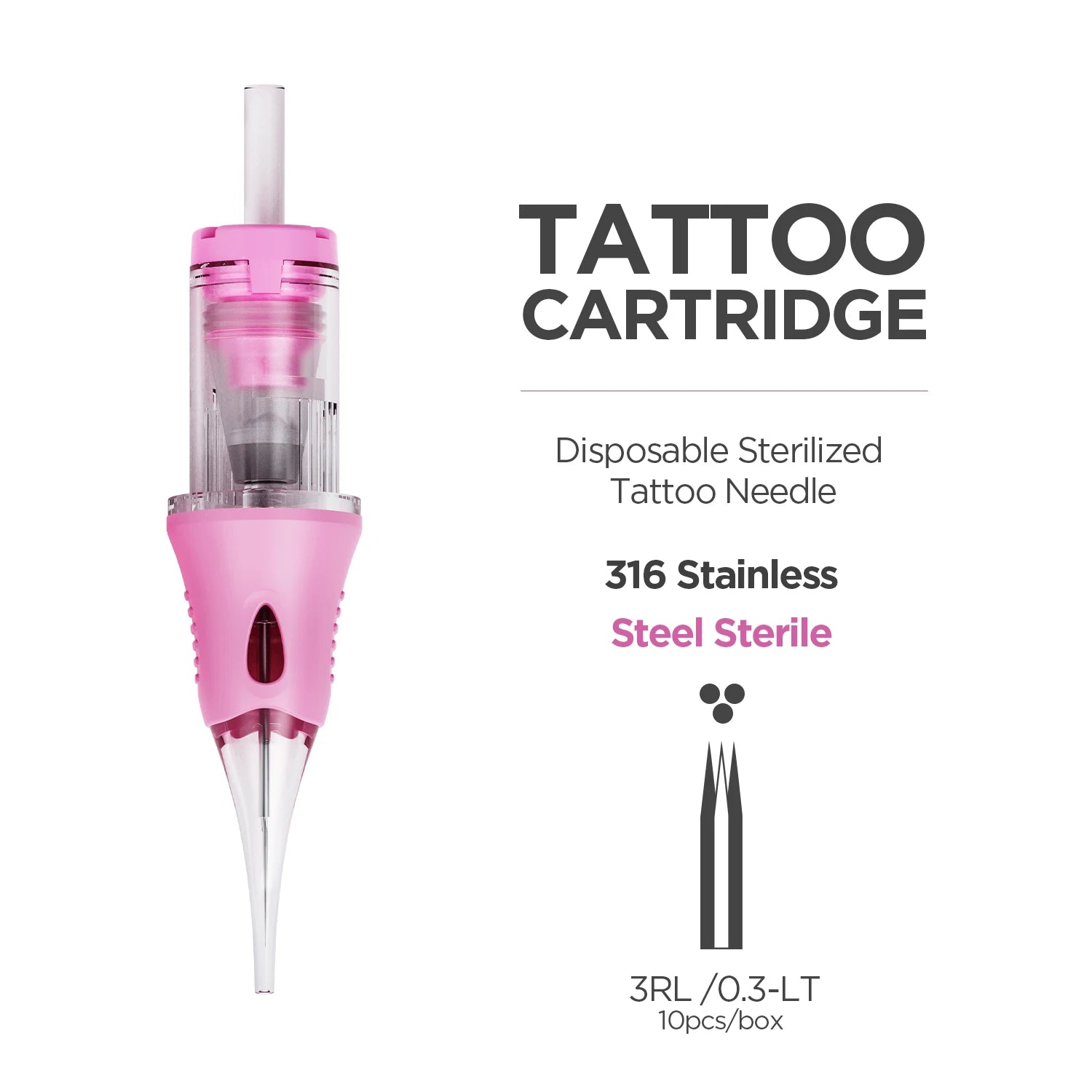 Permanent Makeup Needles - Sterile Tattoo Cartridge 10 Pack Permanent Makeup Machines 3RL 0.3-LT China Mainland Tidesmit