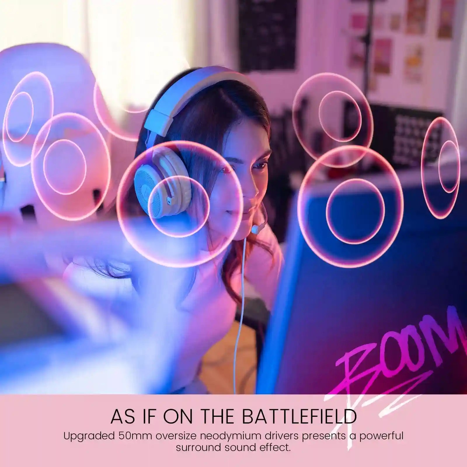 Wired Gaming Headphones with Detachable Mic for PC PS5 and Xbox Tidesmit