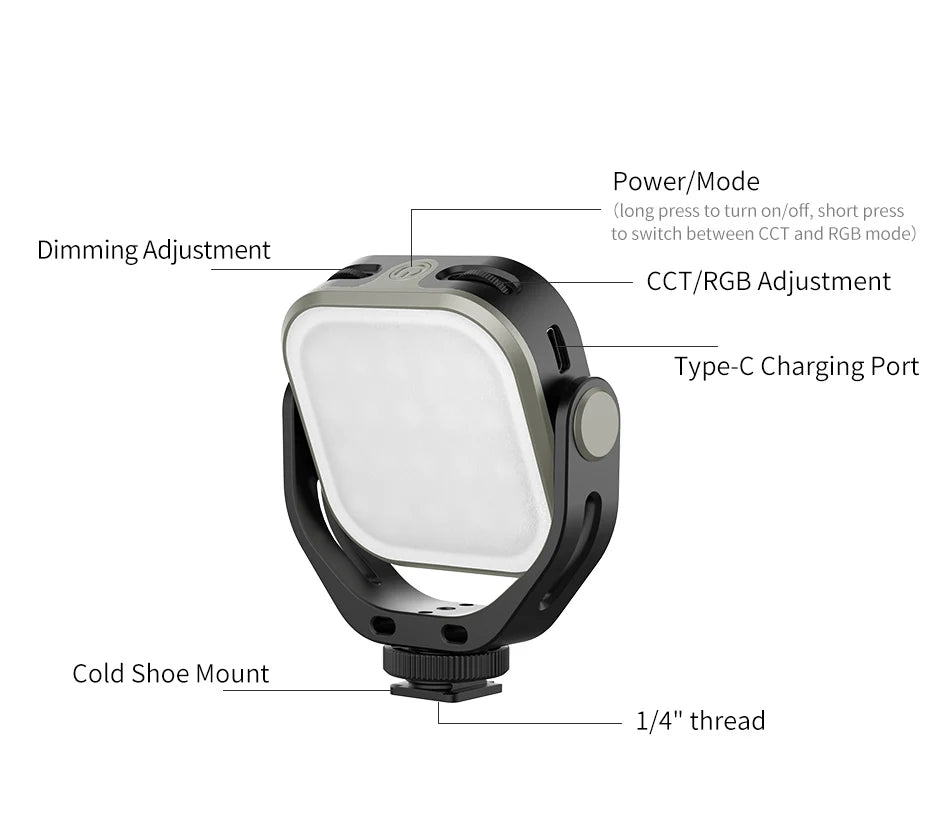RGB Video Light for Camera & Smartphone - VL66 Portable LED Tidesmit