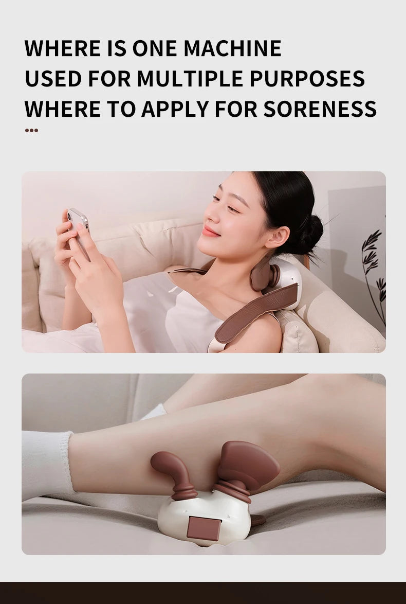 Portable Neck Massager: Deep Tissue Muscle Relief with Heat Therapy Massage Cushion Tidesmit
