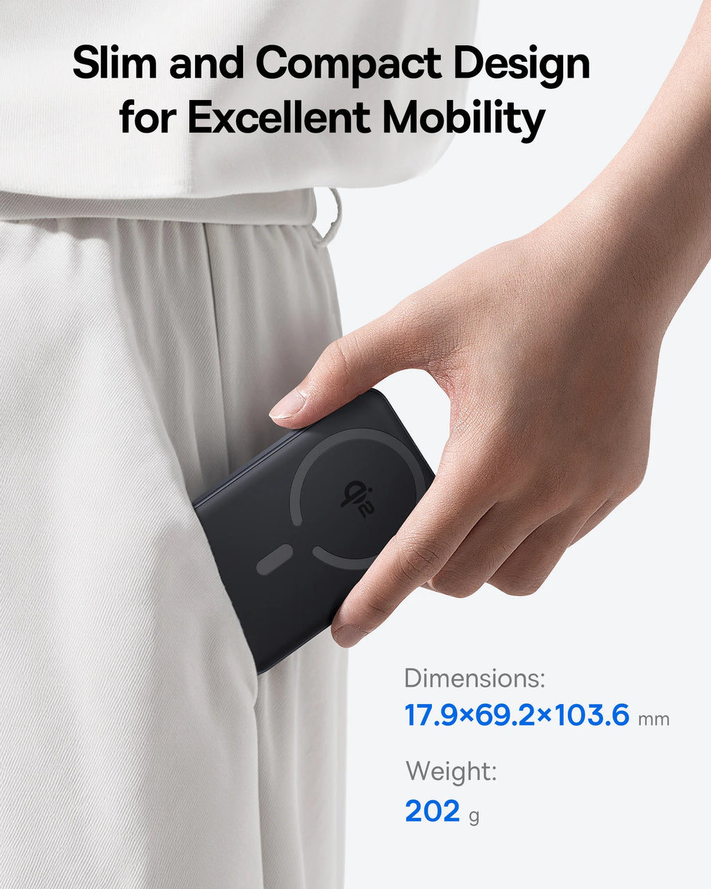 Magnetic Power Bank 10000mAh 15W Qi2 Wireless Fast Charger Tidesmit