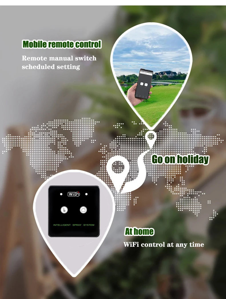 WiFi Rainforest Sprayer Control Automatic Mist Timing Spray System Kit Touch Screen Irrigation Timer Reptile Sprayer Humidifier