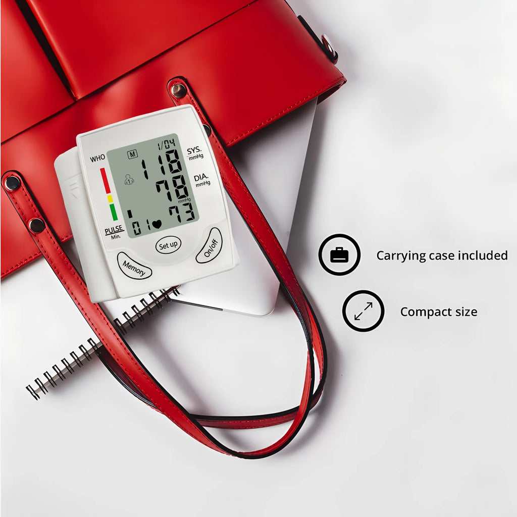 Electronic Blood Pressure Monitor Medical Home Wrist Blood Pressure Monitor Heart Rate Measuring Device Wrist Sphygmomanometer