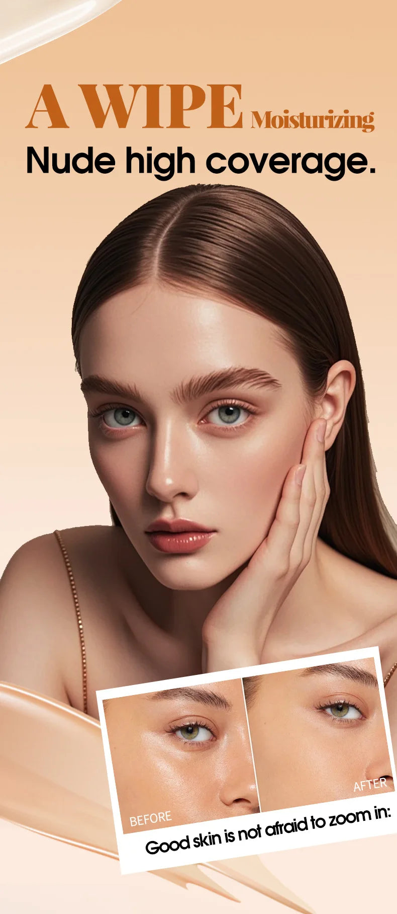 Tidesmit Eraser Concealer Double-Head Foundation Stick swatch showing nine-color waterproof non-cloggy texture