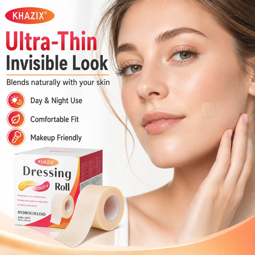 1 volume Hydrocolloid Pimple Patch Roll Cut-to-Size Acne Spot Cover, Invisible Blemish Tape Waterproof Face Care Sticker