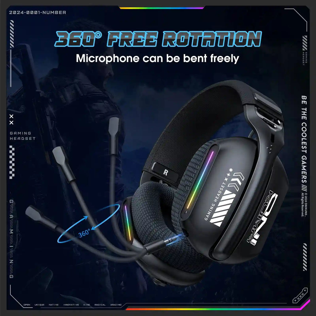 Wireless Gaming Headset: Tri-Mode Bluetooth 2.4G for PC & PS5 (GT808) Tidesmit