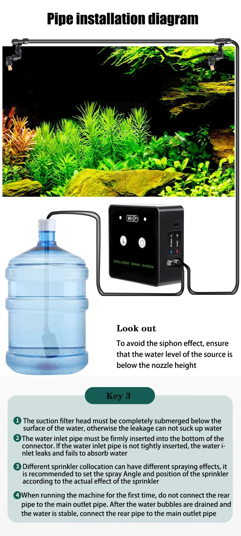 WiFi Rainforest Sprayer Control Automatic Mist Timing Spray System Kit Touch Screen Irrigation Timer Reptile Sprayer Humidifier