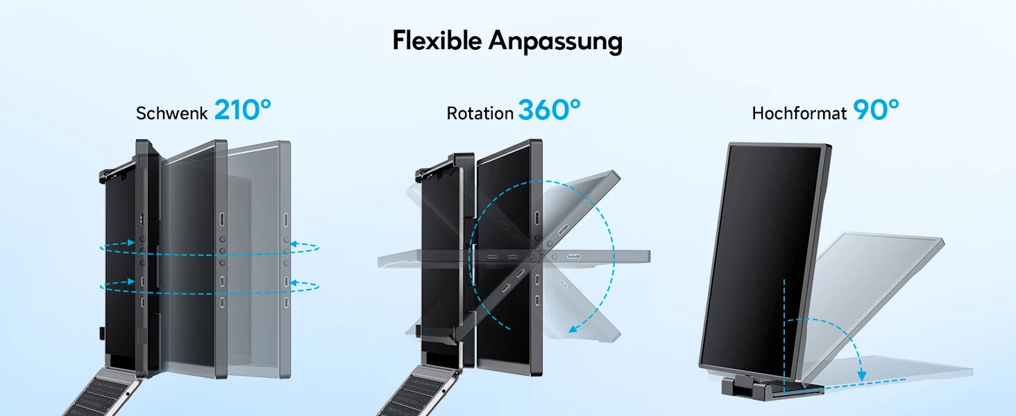 Dopesplay 14.1 inch Portable Monitors 1200P HDR External Screen Extender for Laptop XBox PS4 5 Second Display up to 17.3 Laptops