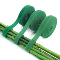 Green self-adhesive plant nylon cable tie tape strips with hook-and-loop backing