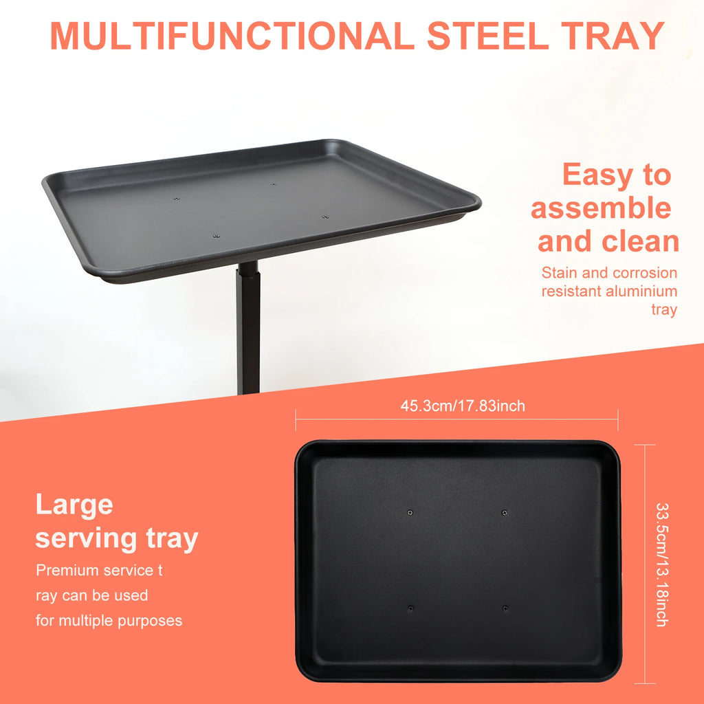Adjustable Beauty Salon Rolling Tray - Portable Salon Storage Station Massage Chairs Tidesmit