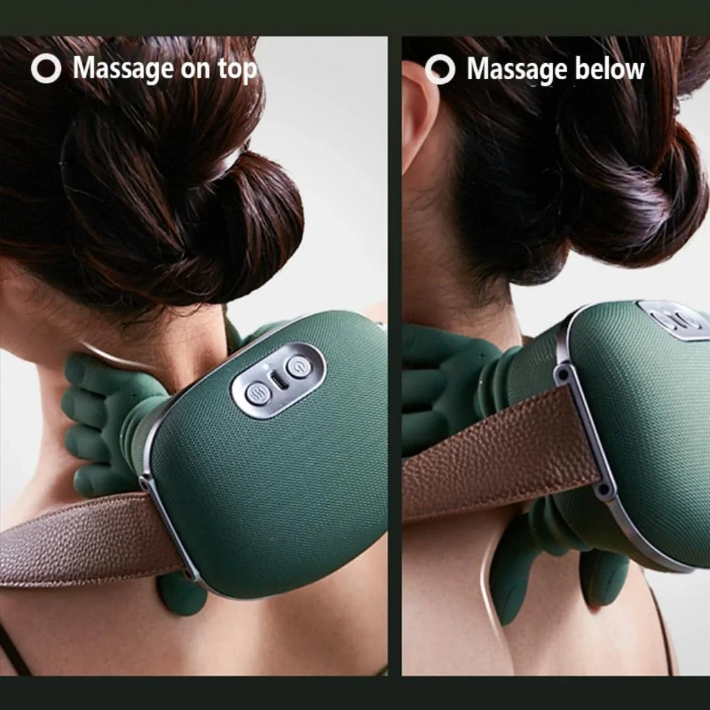 Portable Neck and Back Massager - 4D Shiatsu Deep Tissue Heat Therapy Back Massage Instrument Tidesmit