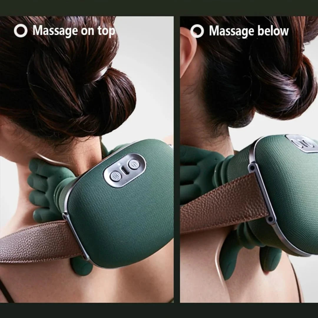 Portable Neck and Back Massager - 4D Shiatsu Deep Tissue Heat Therapy Back Massage Instrument Tidesmit