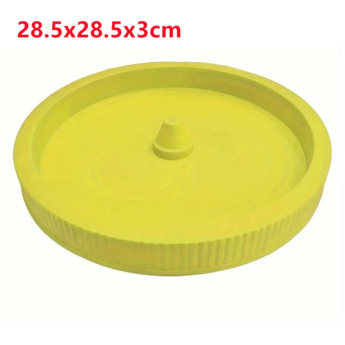 Light yellow round base tray with central drain nozzle