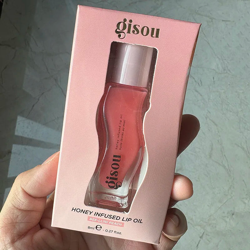 Plumping Lip Oil Gloss - Hydrating Tinted Treatment & Sheer Tint Lip Care Bee-llini Peach Tidesmit
