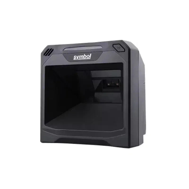 Gray 2D barcode laser scanner with front window and symbol logo