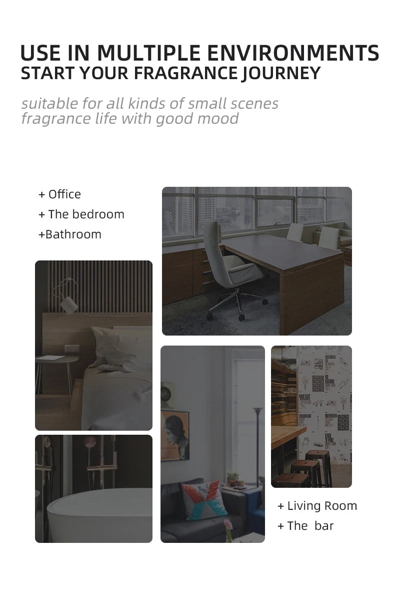 Metal Body Smart Car Diffuser Portable Rechargeable Waterless Aroma Nebulizer Home Office Essential Oil Fragrance Machine