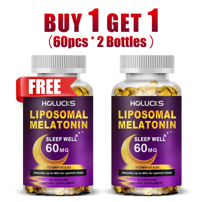 Buy 2 Get 2 Free! Liposomal Melatonin Capsules, Support Insomnia Relief & Jet Lag Recovery, Quick Sleep Onset & Restful Nights