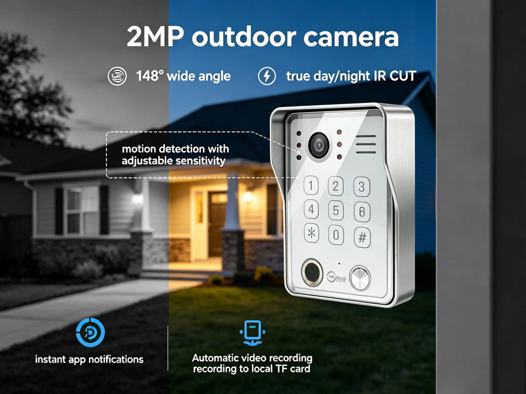 ANJIELO Doorbell Video Intercom System 5IN1 Unlock Tuya Smart Digital Frame Background Music Detection Preview NEW 2026