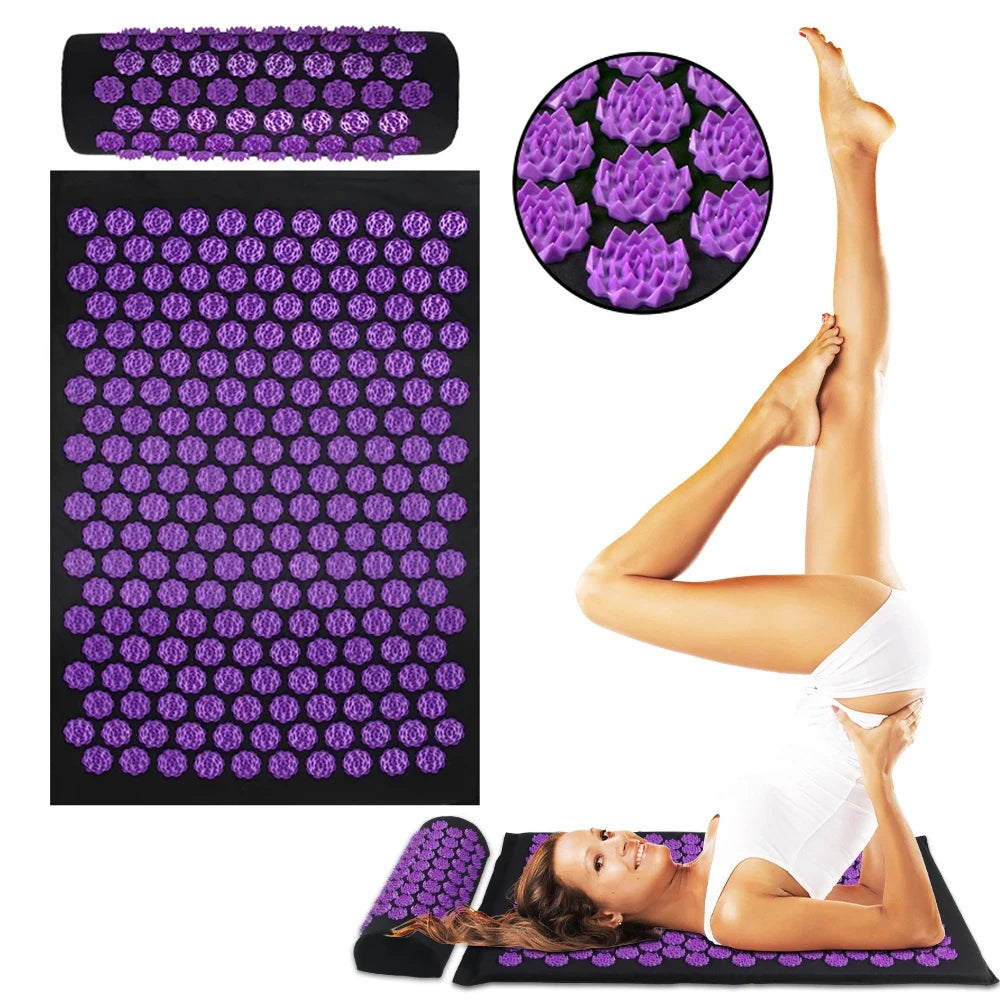 Acupressure Mat and Pillow Set for Muscle Relief - Tidesmit Back Massage Instrument Tidesmit