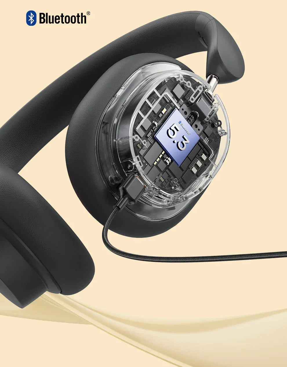 Wireless Headphones 3D Spatial Audio 70H Playtime Gray | Tidesmit Tidesmit