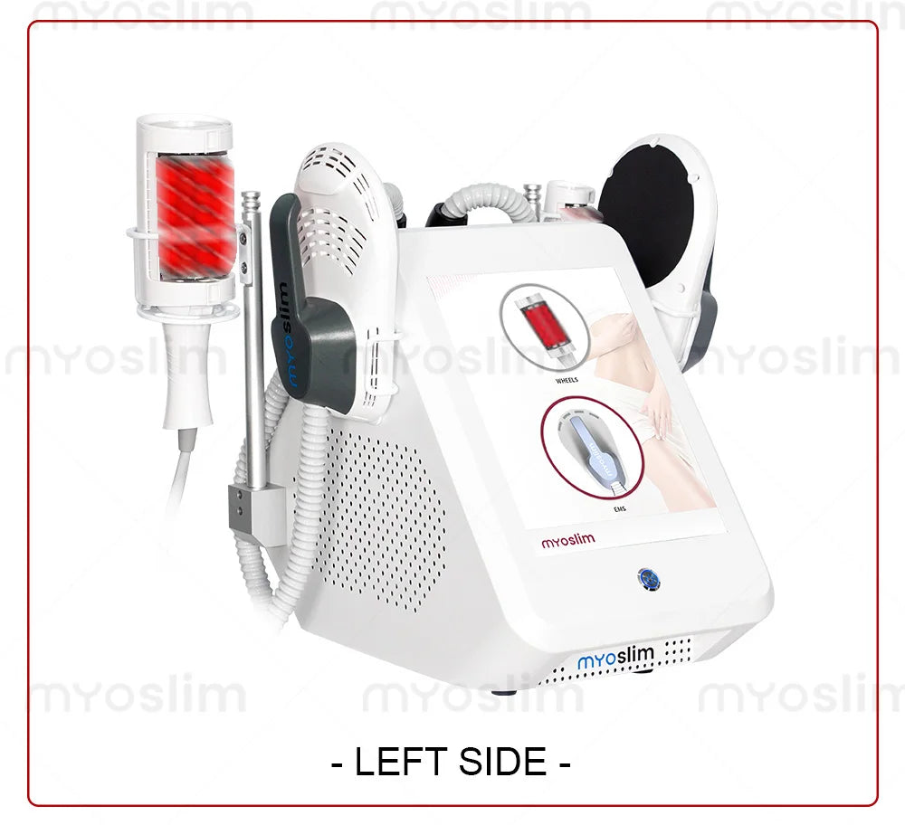 Myoslim EMS body sculpting machine with 360 inner ball roller for cellulite reduction, fat burning, and muscle toning.