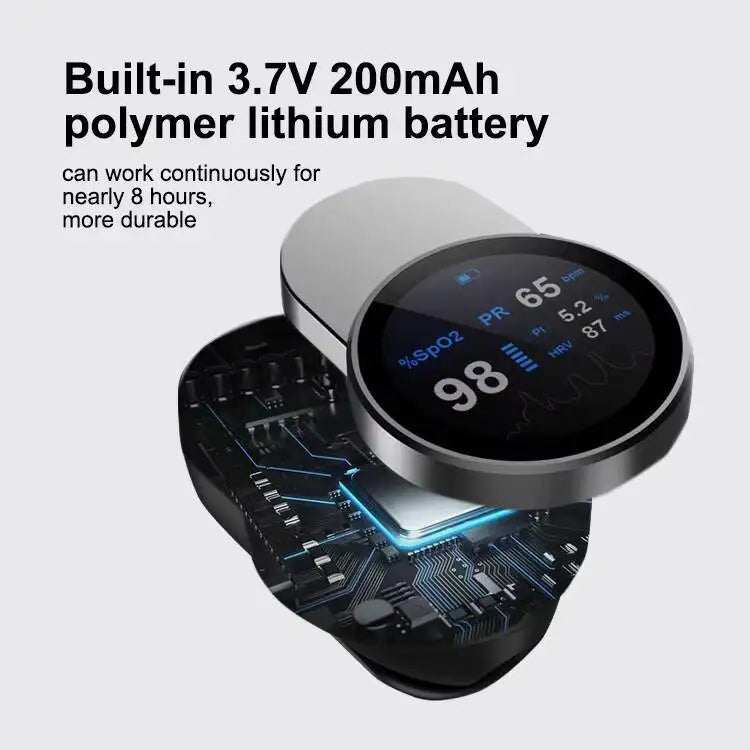 JYoucare rechargeable Bluetooth Fingertip Pulse Oximeter Accurate spo2 PR PI HRV Led Screen finger oximeters Oxygen Saturation