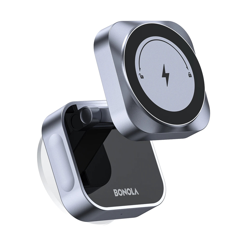 Vacuum Suction Wireless Charger - 15W MagSafe Compatible Stand Tidesmit