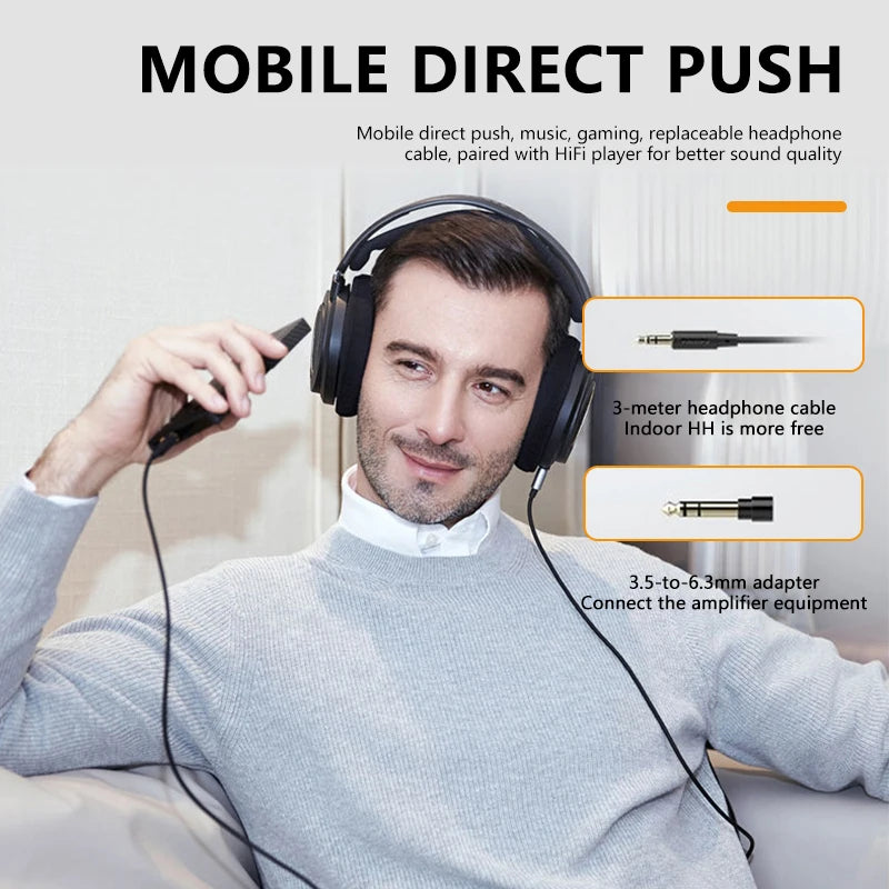 Wired Open-Back Studio Headphones for Professional Monitoring - Black Tidesmit