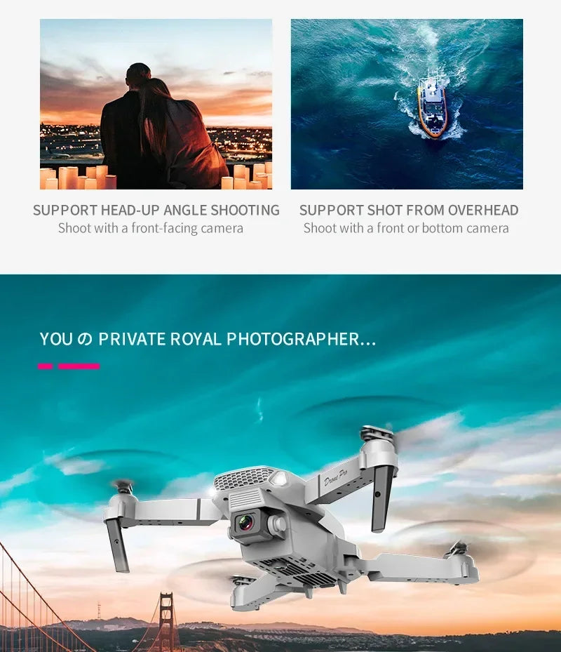 4K Camera Drone Foldable Quadcopter with Dual Wide Angle Lens Tidesmit