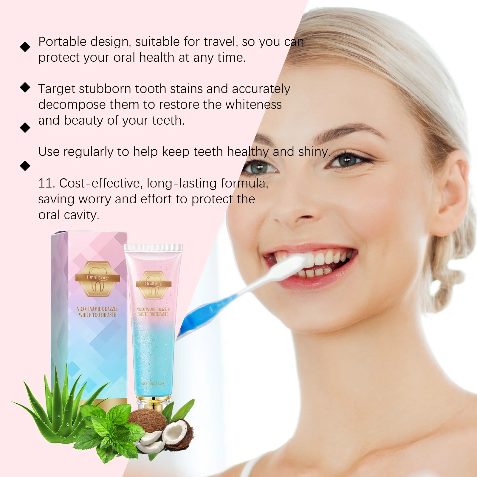 Tidesmit Niacinamide whitening toothpaste for deep stain removal and fresh breath oral care