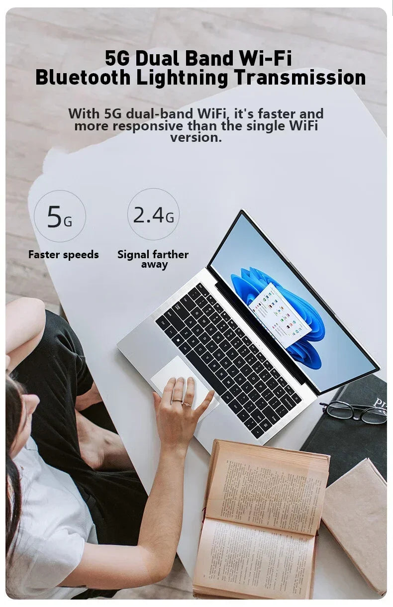 15.6 Inch Intel N3700 NEW Laptop 16GB RAM 2TB SSD Windows 11 Ultra Slim Notebook Gamer 1920x1080 Office Study PC Max Ultra Plus