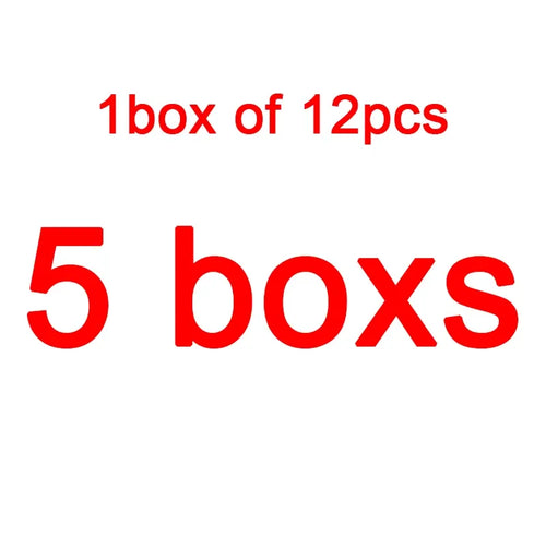 Red quantity text: '5 boxs' and '1box of 12pcs'