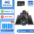 SHIWOJIA 4G Solar Security Camera Outdoor 60X Zoom Dual Screen 10MP WiFi PIR Detection AI Auto Tracking Camera UBOX