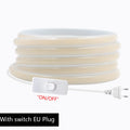 220V Dimmable COB Led Strip Light ON/OFF Dimmer Waterproof 288Leds Flexible Neon Lamp Home Decor EU Power Kit Warm Natural White