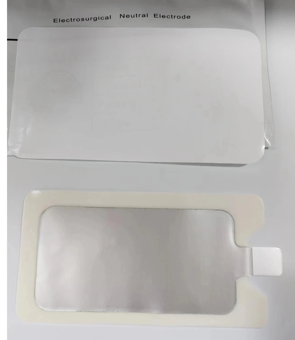White Electrosurgical Neutral Electrode grounding pad for Ultra 360 body contouring and skin tightening machines.