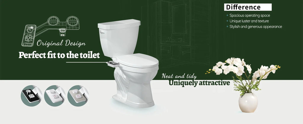 Samodra Bidet Toilet Seat Attachment Ultra-thin Non-electric Dual Nozzles Frontal & Rear Wash For Bathroom Toilet Bidet Sprayer