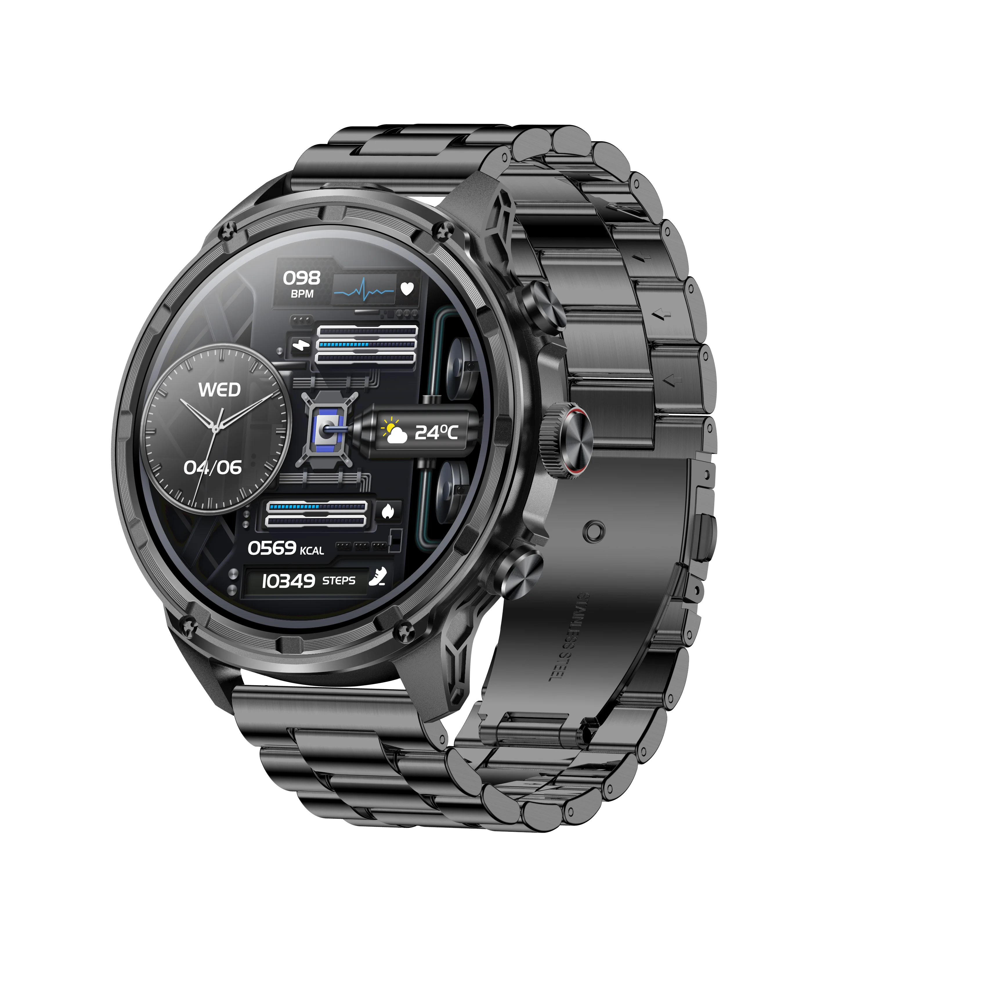YLL-V99 High Quality IP67 Waterproof 1.85 Inch Smart Round Sports Watch Sleep Tracker Fitness Gift for Friends