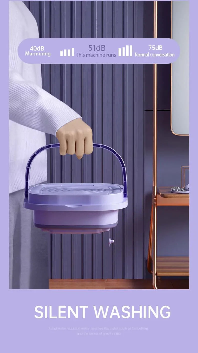 Tidesmit 8L foldable portable washing machine with spin dryer for small apartment laundry and baby clothes