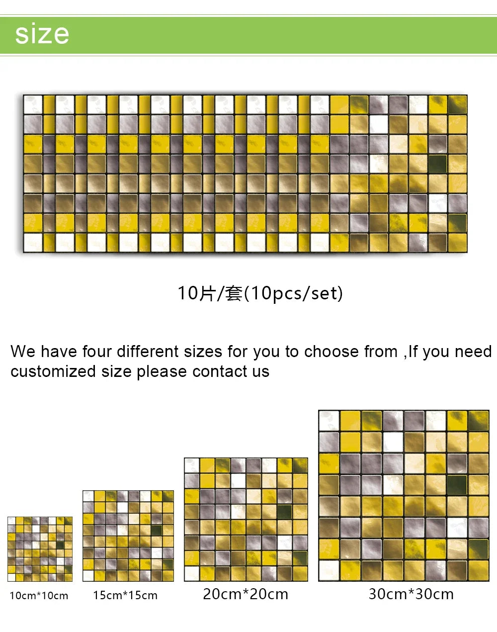 10pcs Purple Mosaic Hard Tiles Sticker Flat Printed in 2d Transfers Cover for Kitchen Bathroom Wallpaper Peel & Stick Wall Decal