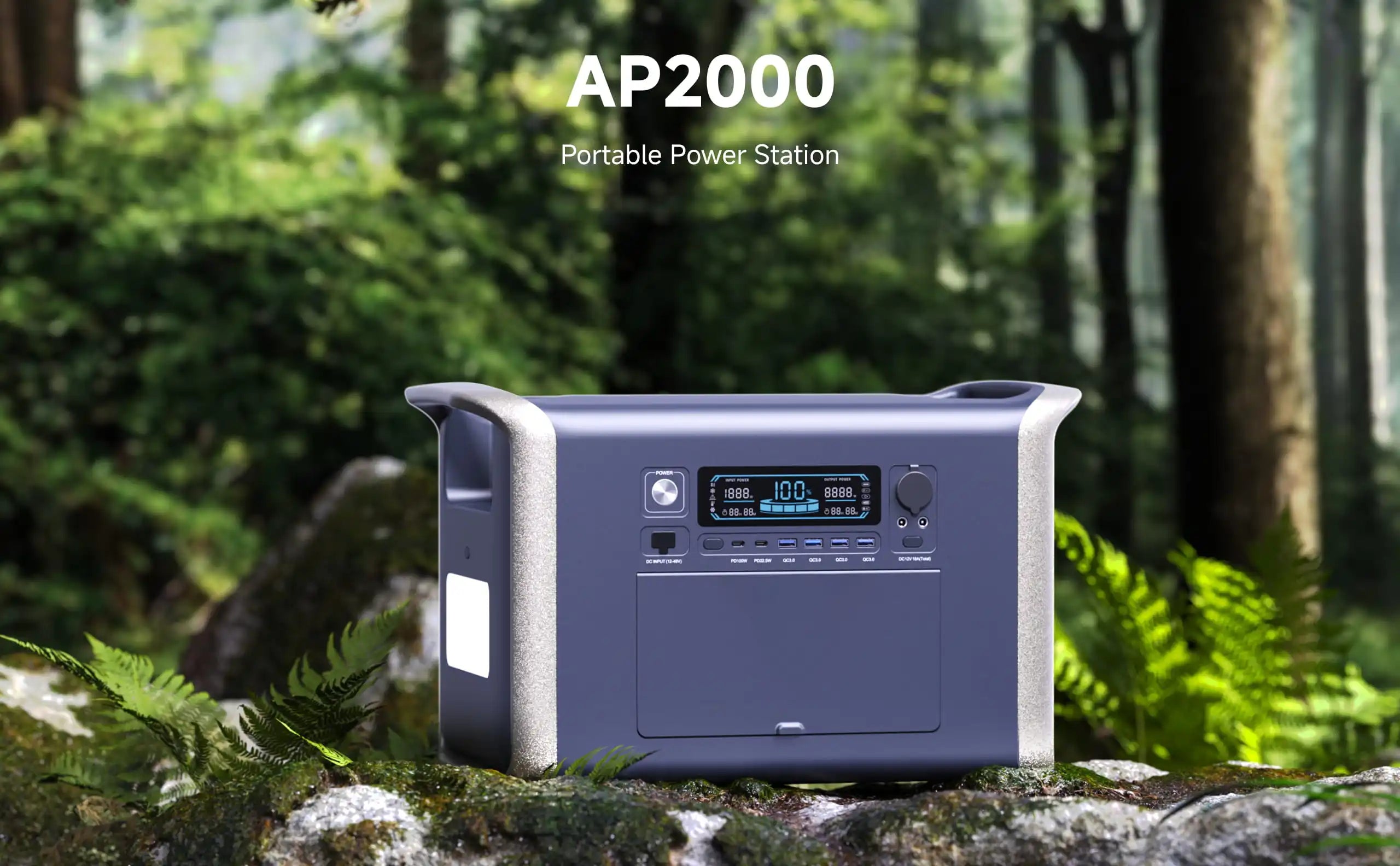UAPOW 2600W 2048WH Portable Power Station 400W 41V Flexible Solar Panel Camping Lifepo4 Battery Solar Power Supp