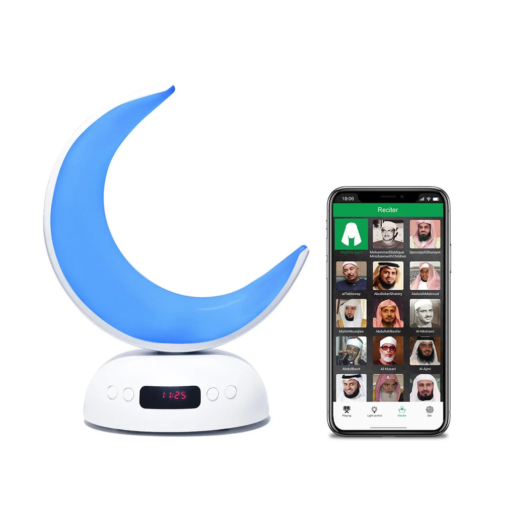 Quran Azan Clock Islam Muslim Arabic Koran Bright Bluetooth Speaker Portable Night Light Lamp Holy Wireless Ramadan Islamic Arab