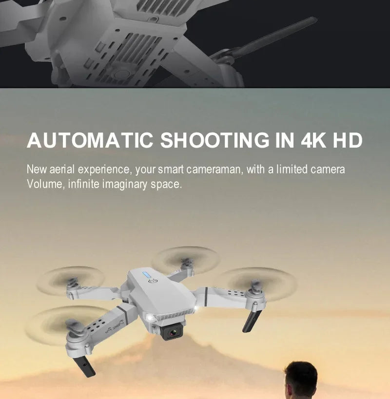 4K Camera Drone Foldable Quadcopter with Dual Wide Angle Lens Tidesmit