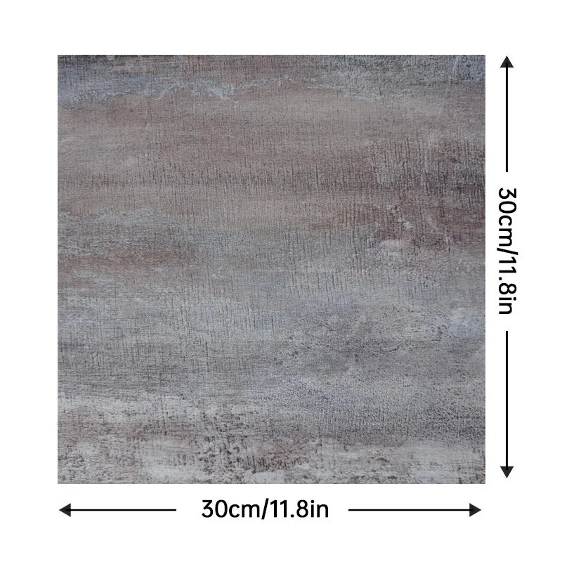 Peel-and-stick marble tile sheet, gray textured stone 30cm x 30cm