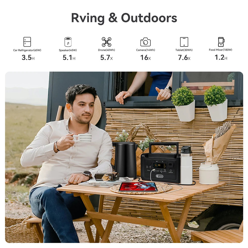 T300PRO Portable Solar Power Station 600W Peak Fast Charging Outdoor Backup Battery